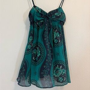 Free People Dress medium boho mini festival sweetheart flowy sleeveless